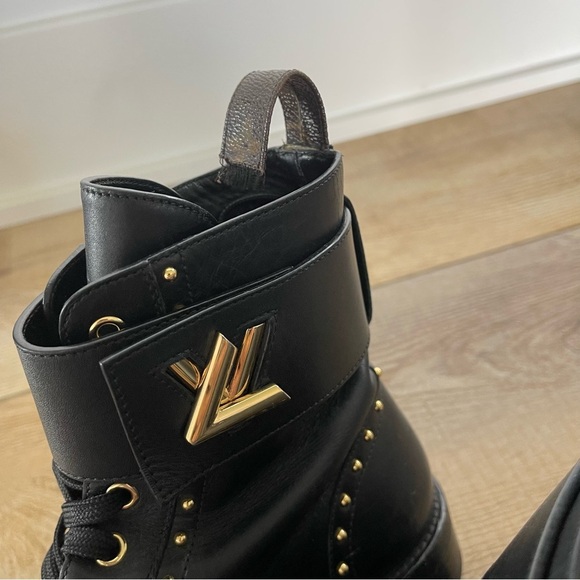 Louis Vuitton 38 1/2 M Combat Leather Boots with dust bag - Picture 5 of 12